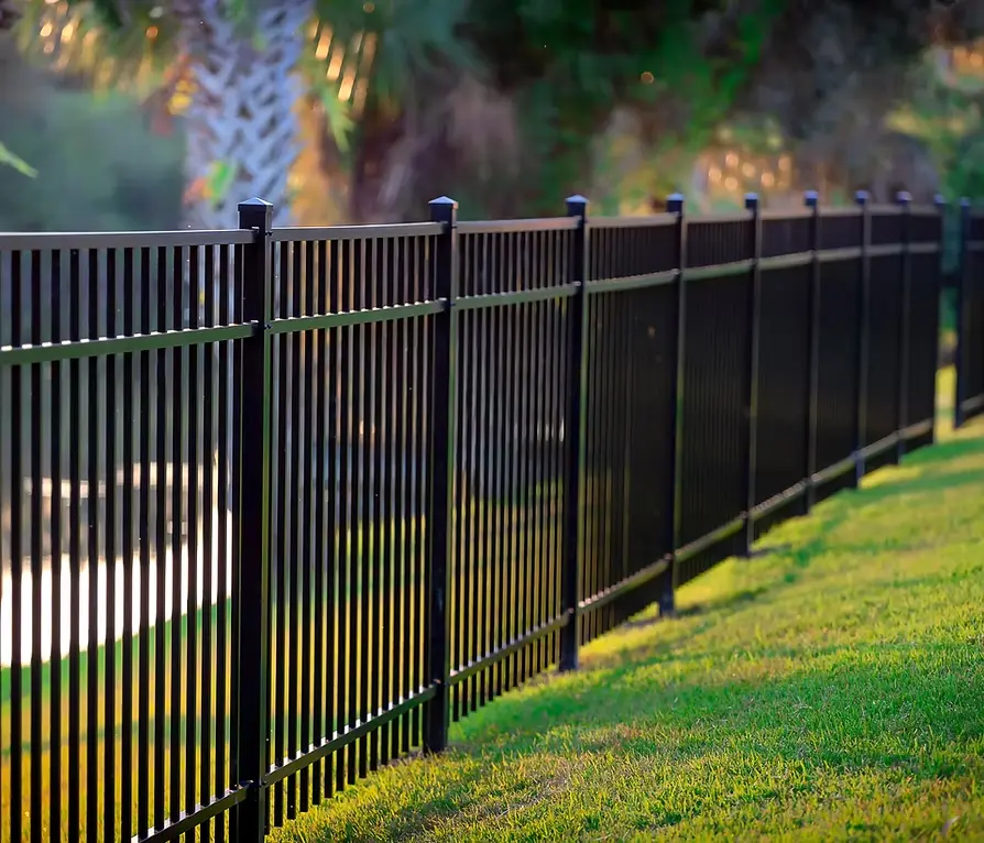 mega garage door black aluminum fence three rails