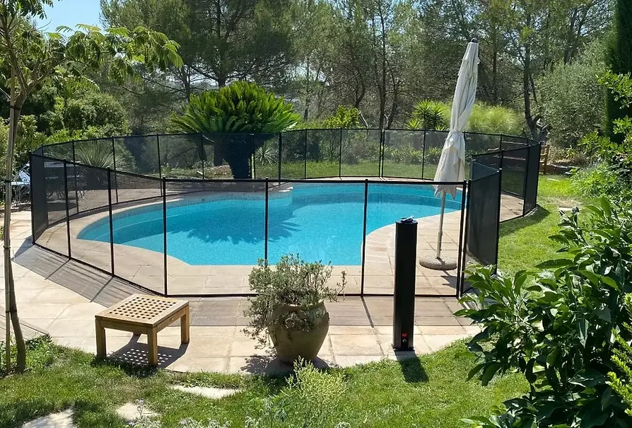 Black pool fence